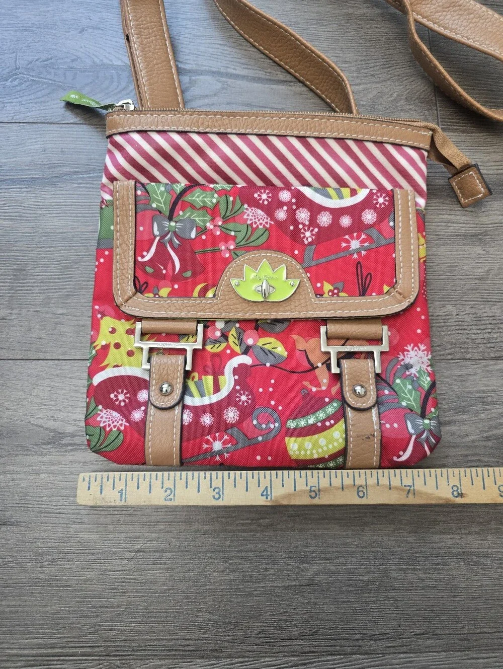 Lily Bloom Christmas Front Pocket Crossbody Bag Holiday Festive